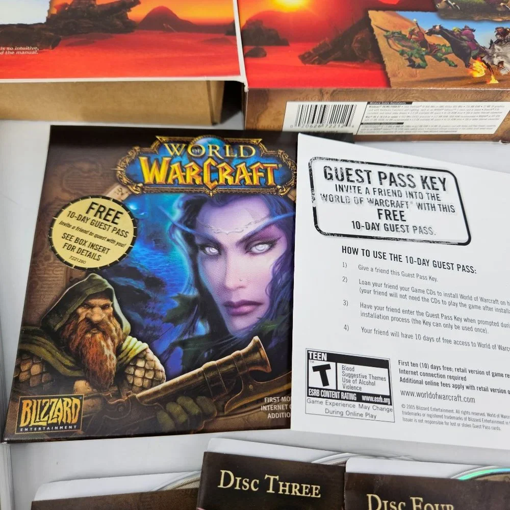 World of WarCraft WOW Video Game Fantasy PC CD Rom Mac Windows 98+ 2004
